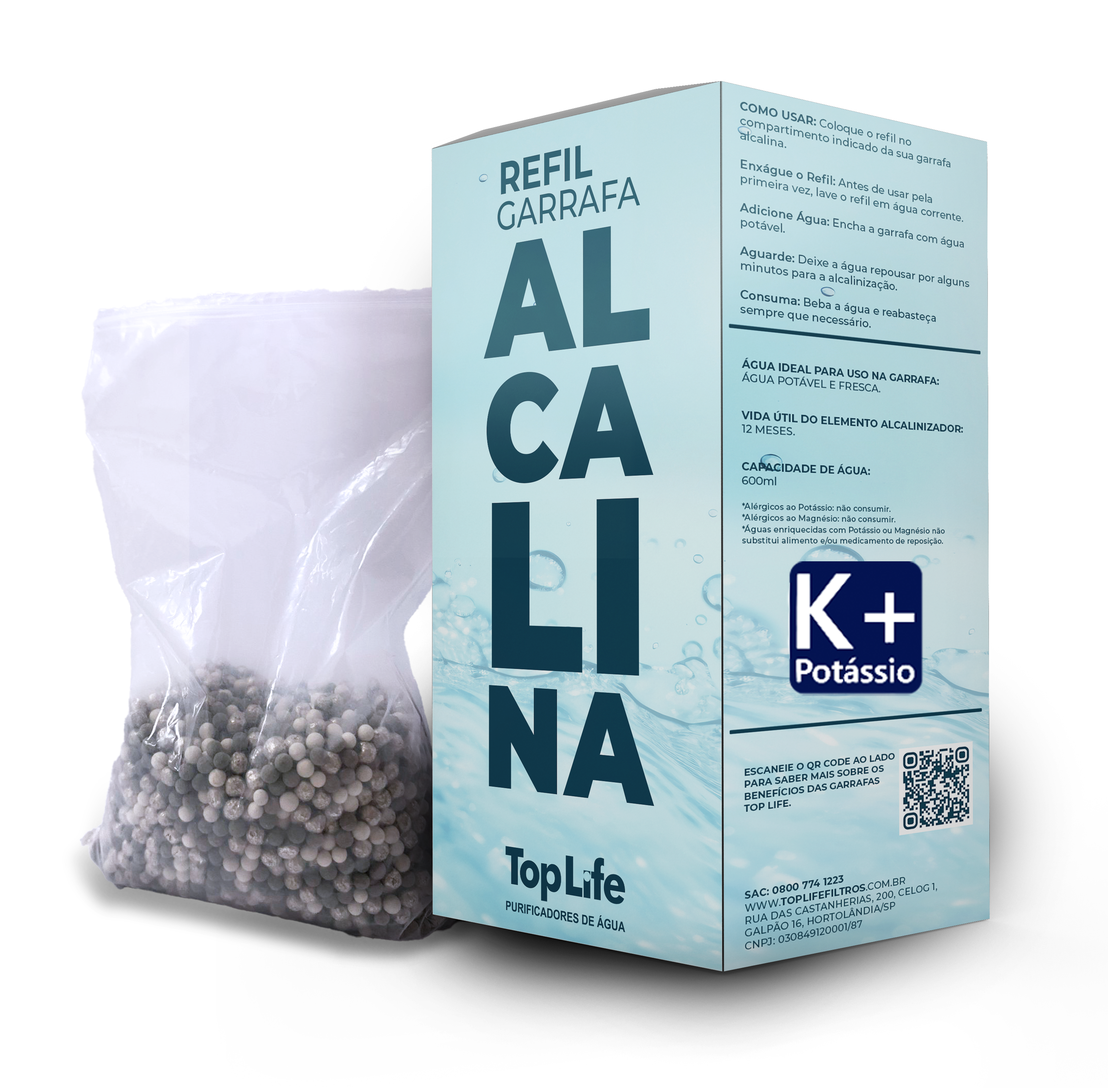 Refil com Potássio para Garrafa Alcalina