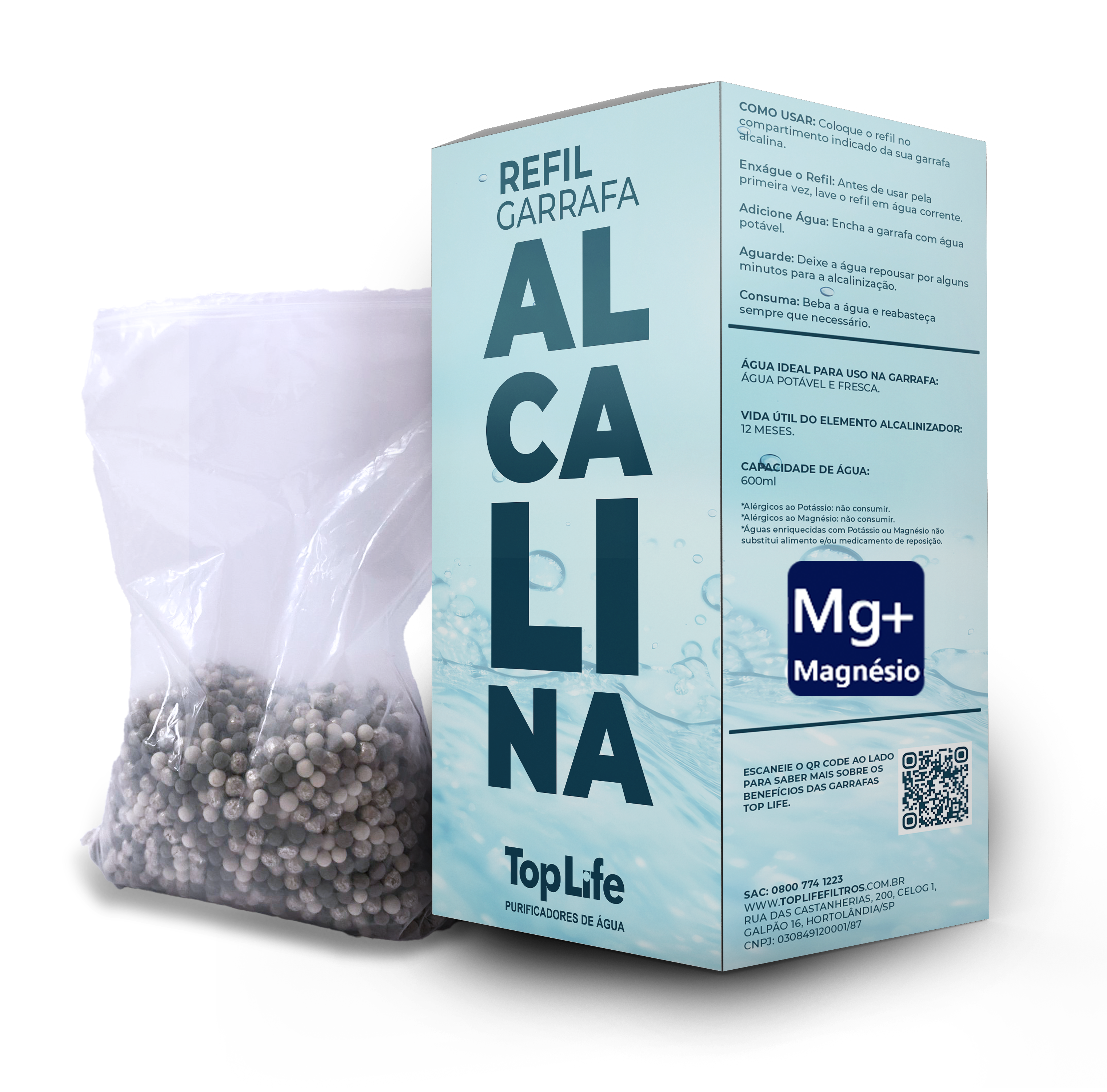 Refil com Magnésio para Garrafa Alcalina